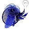 Ladies Sinamay Tilted Fascinator With Flower and Long Feathers