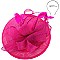 Round Shaped Sinamay RIBBON Fascinator with Feather Accent