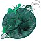 Round Shaped Sinamay RIBBON Fascinator with Feather Accent