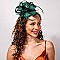 SINAMAY LOOPY Ribbon and FEATHER Accented CAP Fascinator