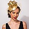 MESH LOOPY RIBBON AND FEATHER ACCENT CAP Fascinator