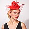 Classy MESH Ribbon and FEATHER Accented CAP Fascinator