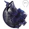 LARGE Loopy Sinamay Fascinator With Feather