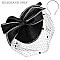 Large Rhinestone Satin Classic  Fascinator W Mesh