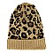 CHIC LEOPARD CHEETAH PRINT KNIT BEANIE