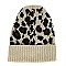 CHIC LEOPARD CHEETAH PRINT KNIT BEANIE