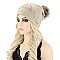 FASHIONABLE BEADED VINE POM POM BEANIE HAT