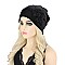 CHIC FLOWER STONE VELVET SOFT BEANIE