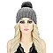 TRENDY POM POM FUR THICK KNIT GEM BEANIE