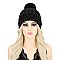 CLASSIC POM POM FUR THICK KNIT PEARL BEANIE