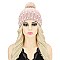 CLASSIC POM POM FUR THICK KNIT PEARL BEANIE