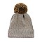 FASHION ACRYLIC RIBBED BEANIE W/ POM POM