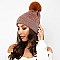 FASHION ACRYLIC RIBBED BEANIE W/ POM POM
