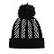 Embellished Diagonal Stripes Beanie