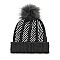 Embellished Diagonal Stripes Beanie