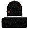TRENDY SPECKLED BEANIE WITH INFINITY SCARF