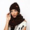 TRENDY SPECKLED BEANIE WITH INFINITY SCARF