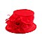 Elegant Sm Brim Ruffle Flower Organza Hat