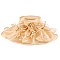 Fashion Organza Hat Large Brim Feathers and Ruffles Decor