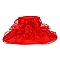 Fashion Organza Hat Large Brim Feathers and Ruffles Decor