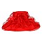 Fashion Organza Hat Large Brim Feathers and Ruffles Decor