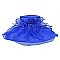 Fashion Organza Hat Large Brim Feathers and Ruffles Decor