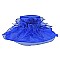 Fashion Organza Hat Large Brim Feathers and Ruffles Decor