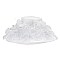 Fashion Organza Hat Large Brim Feathers and Ruffles Decor