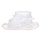 Elegant Large brim ruffle organza hat with floral center SLHTO2003