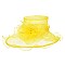 Elegant Large brim ruffle organza hat with floral center SLHTO2003