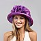 Ladies Organza Hat Medium Brim Floral Decor