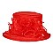 Ladies Organza Hat Medium Brim Floral Decor