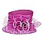 Ladies Organza Hat Small Brim Floral Decor MEZ2014