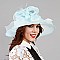 Ladies Organza Hat Medium Brim Feathers Decor MEZ2018