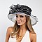 Ladies Organza Hat Medium Brim Two Tone Ruffles Decor