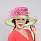 Ladies Organza Hat Medium Brim Two Tone Ruffles Decor