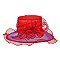 Ladies Organza Hat Medium Brim Two Tone Ruffles Decor