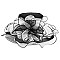 Elegant Medium Two Tone Organza Hat with bow SLHTO2141