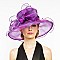 Ladies Organza Hat Medium Brim Two Tones Ruffles Decor MEZ2142