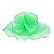 Ladies Organza Hat Large Brim Bow and Ruffles Decor