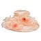 Ladies Organza Hat Large Brim Flowers and Ruffles Decor