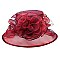 Elegant Medium Brim Two Tone Organza Hat with Floral Center Netting SLHTO2149