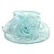 Elegant Medium Brim Ruffle Organza Hat with Floral Center SLHTO2152