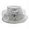 Elegant Medium Brim Ruffle Organza Hat with Floral Center SLHTO2152