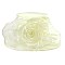 Elegant Medium Brim Ruffle Organza Hat with Floral Center SLHTO2152
