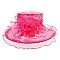 Elegant Medium Lace Organza Hat with 2 Rose in Center