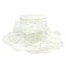 Elegant Medium Lace Organza Hat with 2 Rose in Center