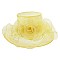 Elegant Small Brim Ruffle Organza Hat with Rose Center