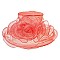 Elegant Small Brim Ruffle Organza Hat with Rose Center