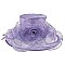 Elegant Small Brim Ruffle Organza Hat with Rose Center